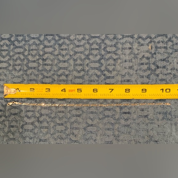 Sterling silver figaro chain link ankle bracelet. 10” - Picture 4 of 4